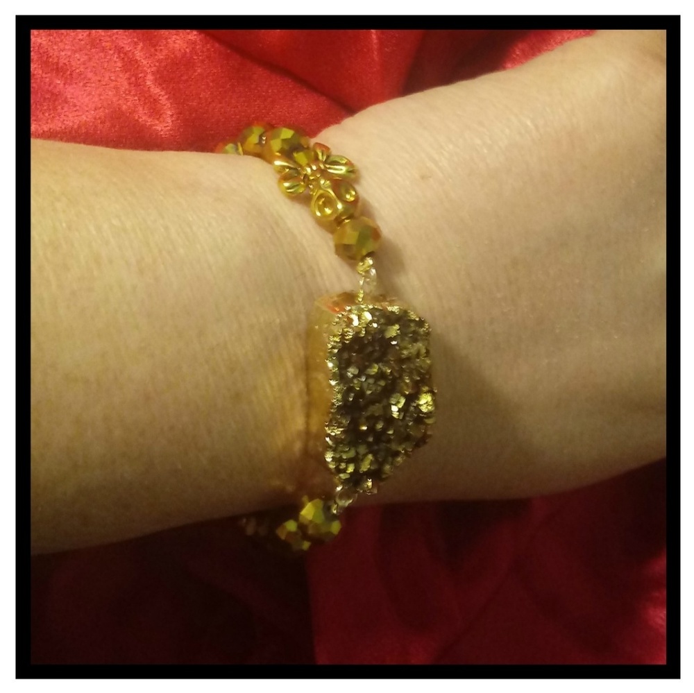 Geode crystal Bracelet rock bracelet